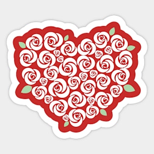Roses in a Heart Shape Valentine's Day Sticker